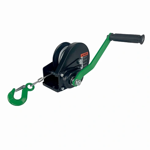 Лебедка ручная барабанная с тормозом HITCH HWB 1100, 1100 кг, канат 10 м 